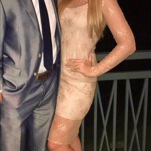 Nude Lace Slip Dress